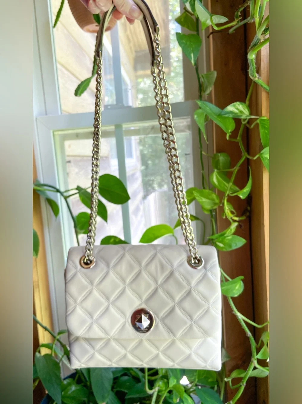 Kate Spade Natalia Medium Flap Quilted Leather Shoulder Bag Parchment-Clean Girl